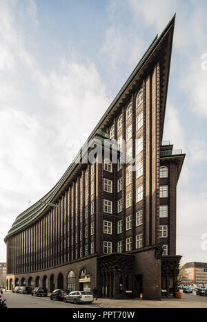 Hamburg Kontorhaus CHILEHAUS, errichtet 1922-24 von Fritz Höger, Ansicht von Südosten Stock Photo