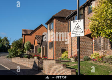 Street of modern English detached homes Stock Photo