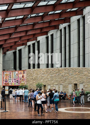 Interior atrium and ticket sales, Country Music Hall of Fame, Nashville, Tennessee, USA. Stock Photo