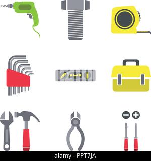 Basic hardware tools Stock Vector