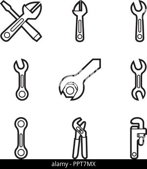 Wrenchs and Pliers Stock Vector