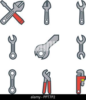 Wrenchs and Pliers Stock Vector
