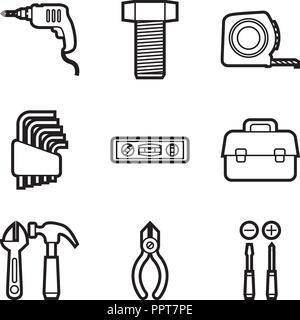 Basic hardware tools Stock Vector