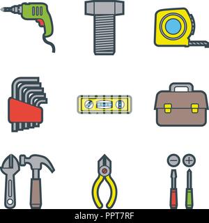 Basic hardware tools Stock Vector
