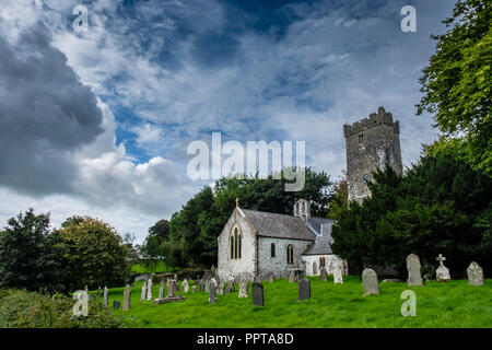 Church of St Caradoc, Lawrenny, Pembrokeshire, Wales Stock Photo