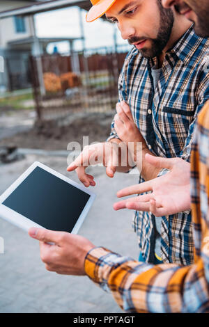 cropped shot of architects using digital tablet Stock Photo