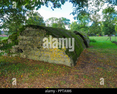 German WW1 bunker at Martinpuich on the Somme Battlefield of 1916 Stock Photo