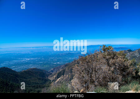 Panorama of the LA Basin as seen from Mount Wilson in the San Gabriel Mountains near Glendale, California Stock Photo