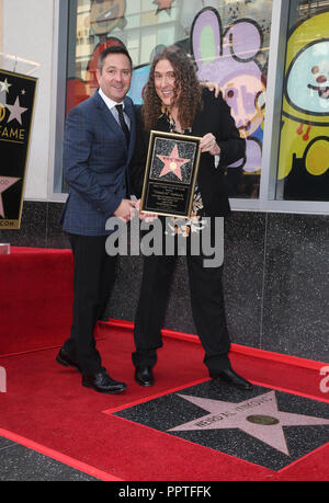 'Weird Al' Yankovic honoured with a star on the Hollywood Walk Of Fame  Featuring: Thomas Lennon, Weird Al Yankovic Where: Hollywood, California, United States When: 27 Aug 2018 Credit: FayesVision/WENN.com Stock Photo