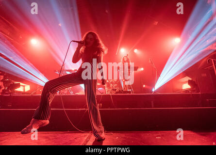 London, UK. 27th September, 2018. Let's Eat Grandma performing live on stage at Heaven in London in support of their new album I'm All Ears. Photo date: Thursday, September 27, 2018. Photo: Roger Garfield/Alamy Credit: Roger Garfield/Alamy Live News