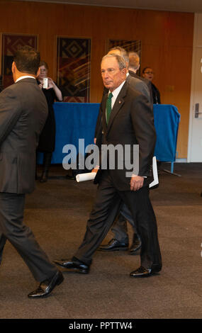 New York, USA - September 27, 2018: Michael Bloomberg leaves 73rd UNGA session at United Nations Headquarters Credit: lev radin/Alamy Live News Stock Photo