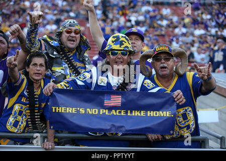 Los Angeles, CA, USA. 27th Sep, 2018. Rams fans during the NFL Minnesota Vikings vs Los Angeles Rams at the Los Angeles Memorial Coliseum in Los Angeles, Ca on September 27, 2018. Jevone Moore Credit: csm/Alamy Live News Stock Photo