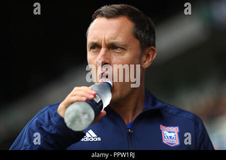 Manager of Ipswich Town, Paul Hurst - Ipswich Town v Bolton Wanderers, Sky Bet Championship, Portman Road, Ipswich - 22nd September 2018 Stock Photo