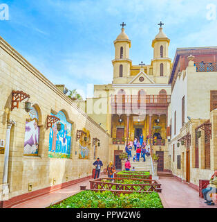 CAIRO, EGYPT - DECEMBER 23, 2017: The main way to the Hanging Church, most known Coptic orthodox church in Egypt, on December 23 in Cairo Stock Photo