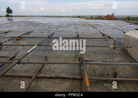 Concreting of Iron Armature Preparation for Building Construction 2018 Stock Photo