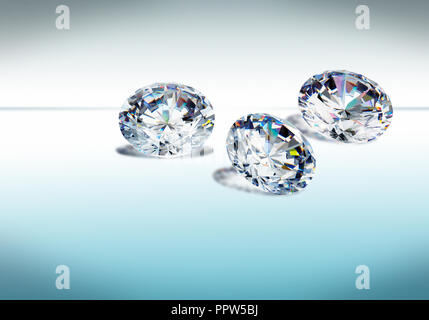 Group of Brilliant Round Cut Diamond Gemstone Gem Stock Photo