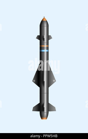 Gray Air Missile Rocket Military Defence Technology Stock Photo