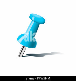 Blue Push Pin on a Background Stock Photo