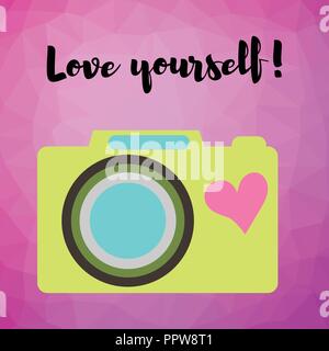Vector illustration with cute retro photo camera Stock Vector