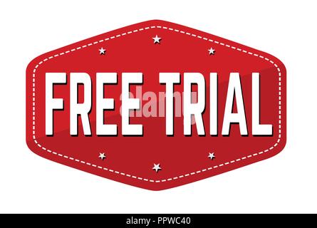 Free trial label or sticker on white background, vector illustration Stock Vector