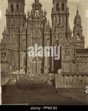 The West Front of the Cathedral of Santiago de Compostela, Spain; Charles Thurston Thompson, English, 1816 - 1868, Santiago Stock Photo