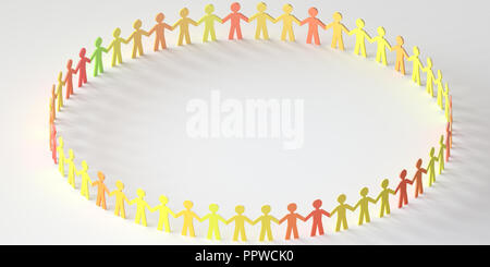 Many people who hold their own - 3D rendering Stock Photo