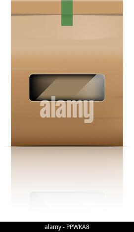 Paper bag packaging with reflect, stock vector Stock Vector