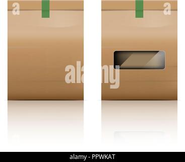 Paper bag packaging with reflect on white background, stock vector Stock Vector