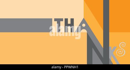 thank you card geometric template Stock Vector