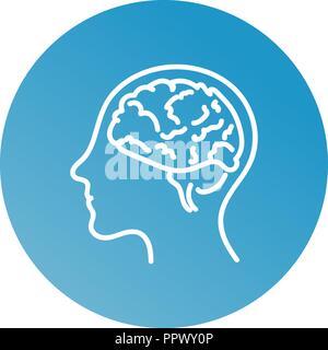 Line icon- brain vector Stock Vector