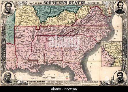 Map of Texas 1863 Stock Photo - Alamy