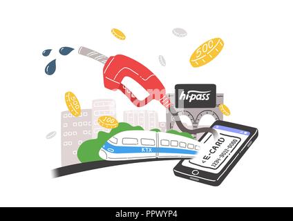 Concepts of online payment methods and saving in the mobile banking vector illustration. 014 Stock Vector