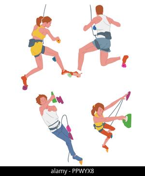 Leisure sports collection, enjoying healthy lifestyle concept flat vector illustration. on a white background. 009 Stock Vector