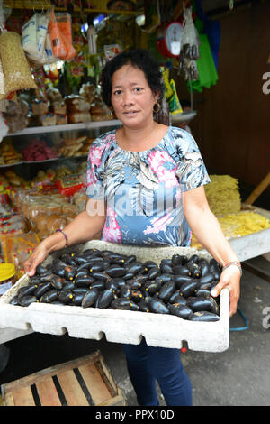 Pili fruits sold at the Sorsogon market in Bicol, Philippines Stock ...