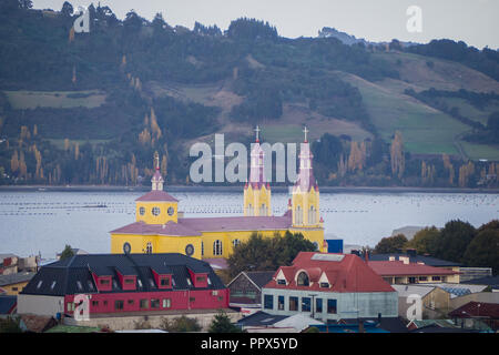 Church of San Francisco, Castro, Chiloe Island, Chile. Stock Photo