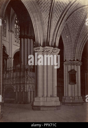 Vista interior de la catedral, Toledo; Juan Laurent, French, 1816 - 1892, Toledo, Spain; 1865; Albumen silver print Stock Photo