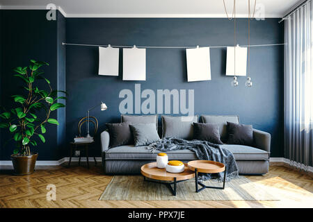 3d beautiful interior render Stock Photo