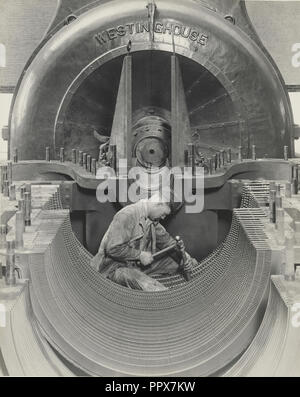 Heart of the Turbine; Lewis W. Hine, American, 1874 - 1940, United States; 1930; Gelatin silver print; 24.1 x 19.4 cm Stock Photo