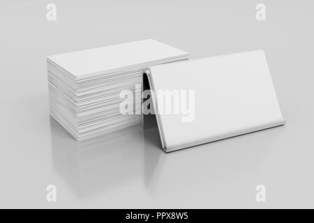 3d blank white business cards Stock Photo