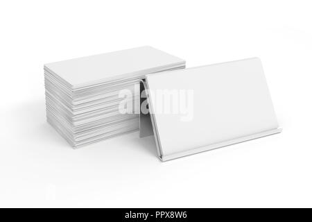 3d blank white business cards Stock Photo
