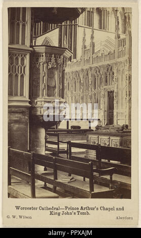 Worcester Cathedral - Prince Arthur's Chapel and King John's Tomb; George Washington Wilson, Scottish, 1823 - 1893, November 14 Stock Photo