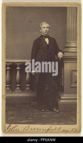 John Brownfield age 54; Gibbon, American, active 1860s, 1870 - 1875; Albumen silver print Stock Photo