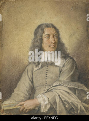 Portrait of M. Quatrehomme du Lys; Charles Le Brun, French, 1619 - 1690, 1657; Black, white, and red chalk and pastel Stock Photo