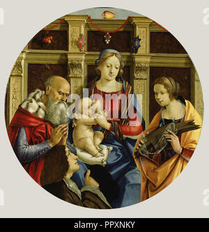 Madonna and Child with a Male Saint, Catherine of Alexandria and a ...