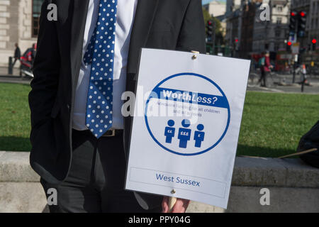 Parliament Square, London, UK. 28 September, 2018. Head teachers from England and Wales arrive in London to attend a rally demanding extra funding for schools. Credit: Malcolm Park/Alamy Live News. Stock Photo