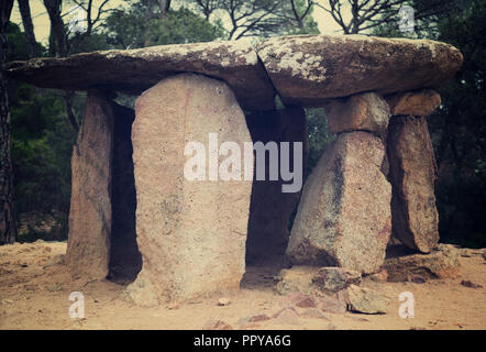 Pedra Gentil dolmen in Catalonia 4000 years old Stock Photo