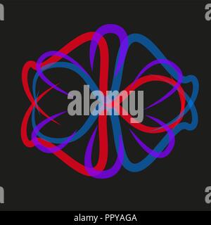 Simple abstract colored translucent figure isolated black background. Stock Vector