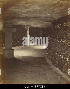 View in Catacombs; Nadar, Gaspard Félix Tournachon, French, 1820 - 1910, 1861; Albumen silver print Stock Photo