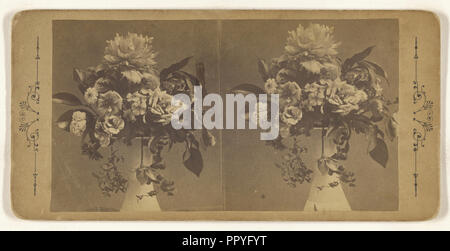 Flower arrangement; about 1870; Albumen silver print Stock Photo