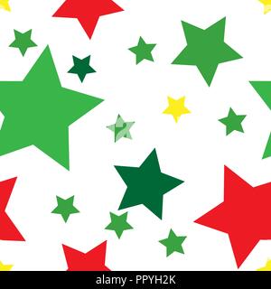 Seamless star pattern, seasonal Christmas pattern, vector illustration Stock Vector
